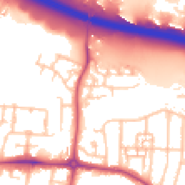 Daytime road noise heatmap for UB5 6TD
