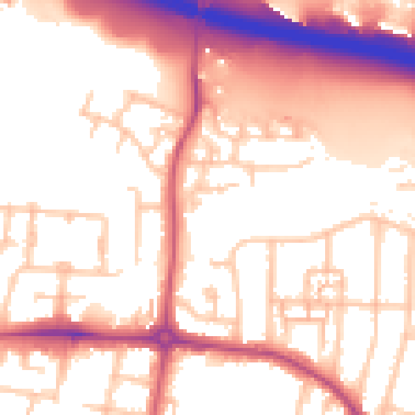 Daytime road noise heatmap for UB5 6TJ