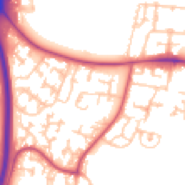 Daytime road noise heatmap for UB5 6XB