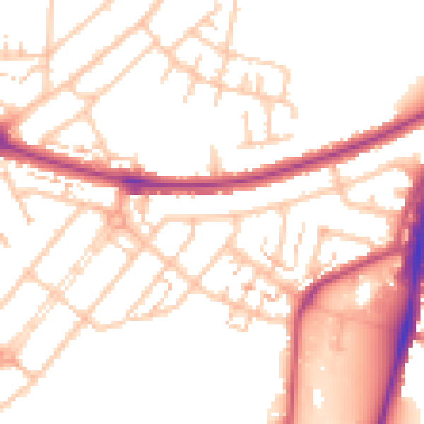 Daytime road noise heatmap for UB6 0BT