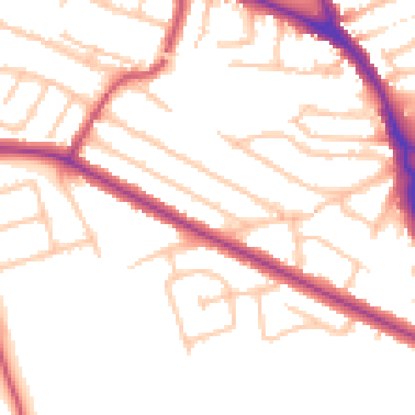 Daytime road noise heatmap for UB6 0NG