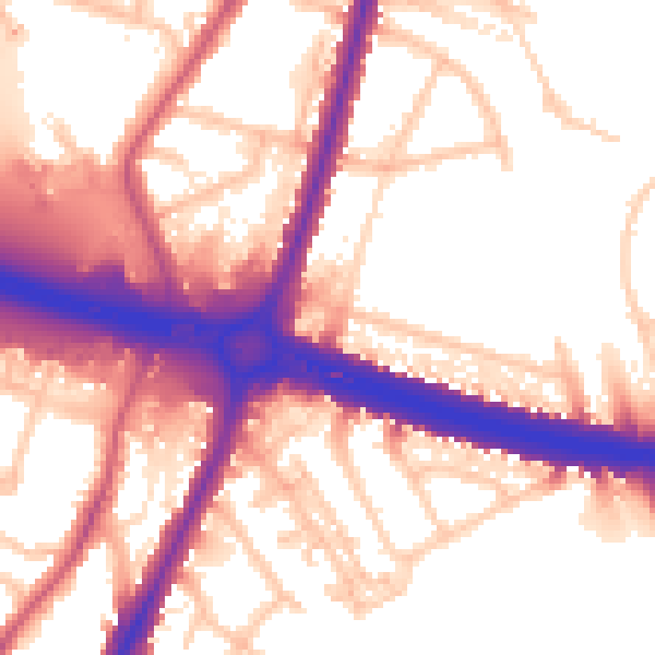 Daytime road noise heatmap for UB6 8BP