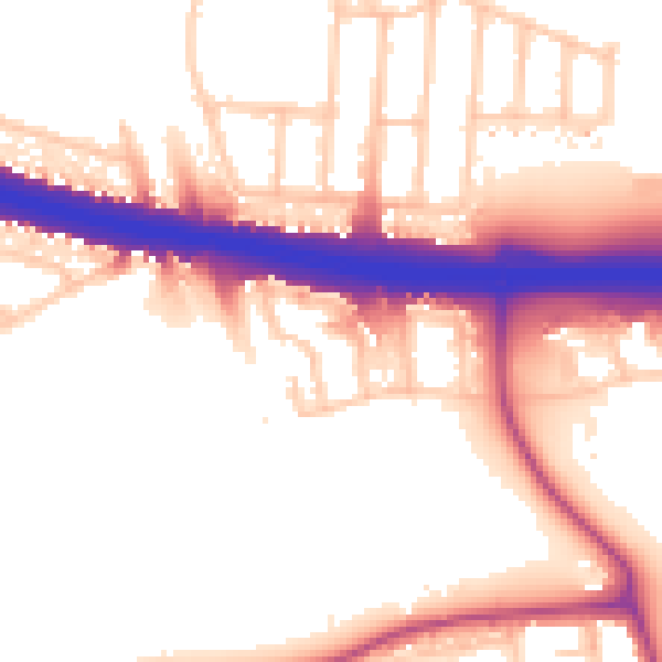 Daytime road noise heatmap for UB6 8HL