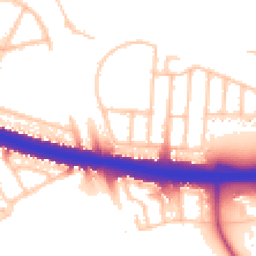 Daytime road noise heatmap for UB6 8JQ