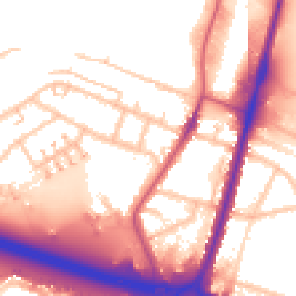 Daytime road noise heatmap for UB6 8LS