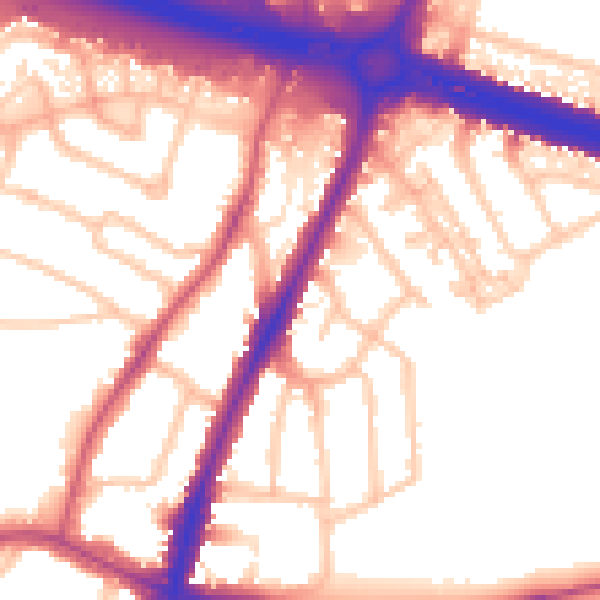 Daytime road noise heatmap for UB6 8QT