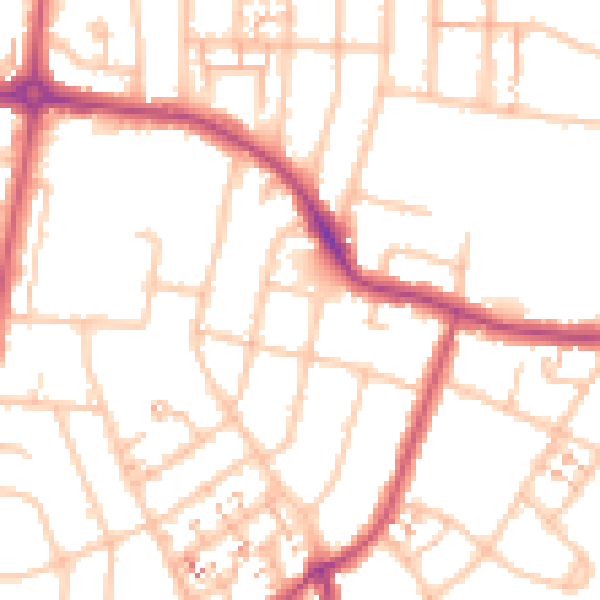 Daytime road noise heatmap for UB6 9JG