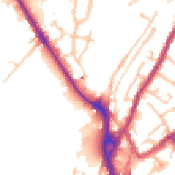 Daytime road noise heatmap for UB9 4AB