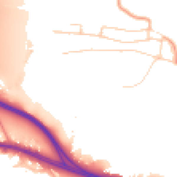 Daytime road noise heatmap for UB9 4AD