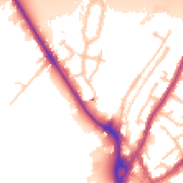 Daytime road noise heatmap for UB9 4AF