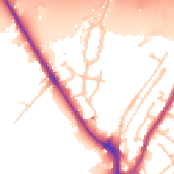 Daytime road noise heatmap for UB9 4AG