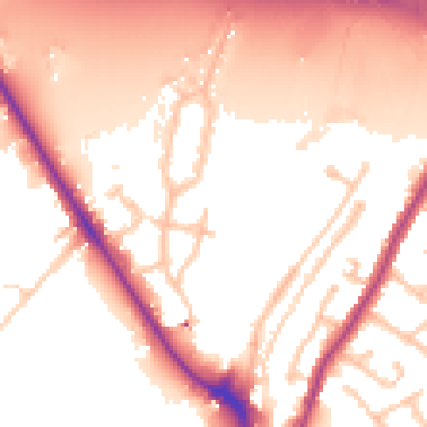 Daytime road noise heatmap for UB9 4AH