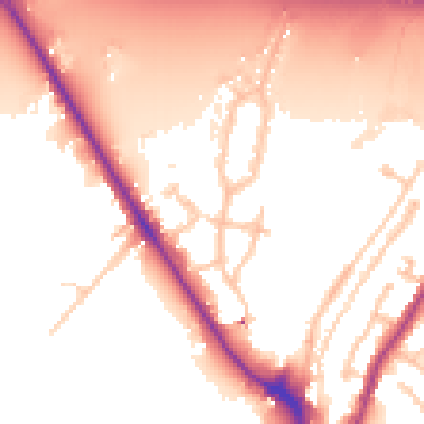 Daytime road noise heatmap for UB9 4AL