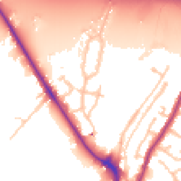 Daytime road noise heatmap for UB9 4AN