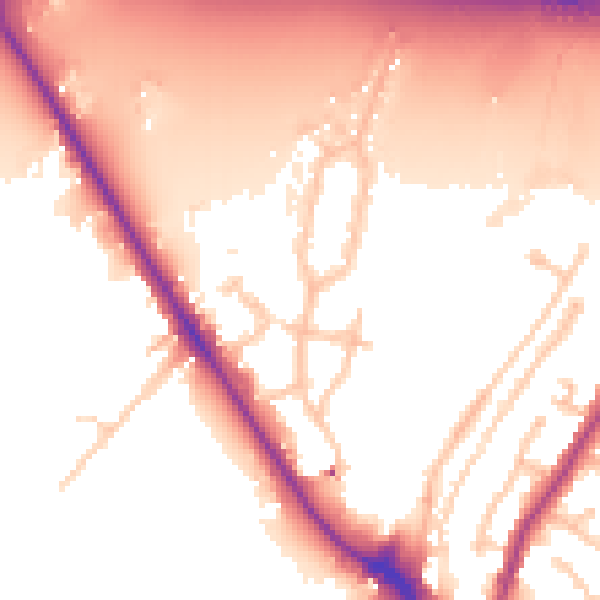 Daytime road noise heatmap for UB9 4AQ
