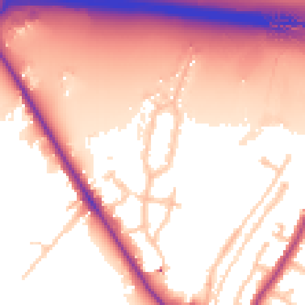 Daytime road noise heatmap for UB9 4AU