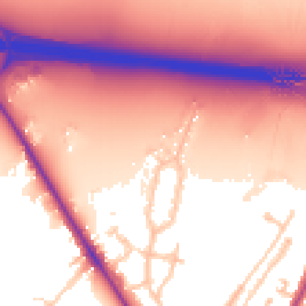 Daytime road noise heatmap for UB9 4AX