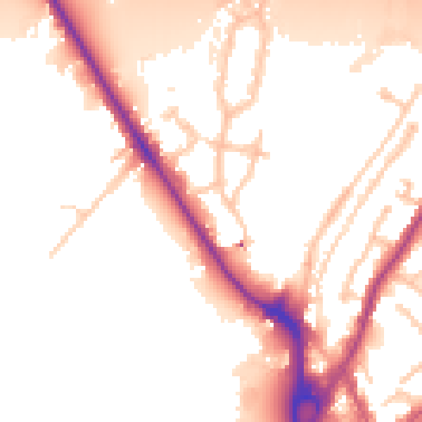 Daytime road noise heatmap for UB9 4AY