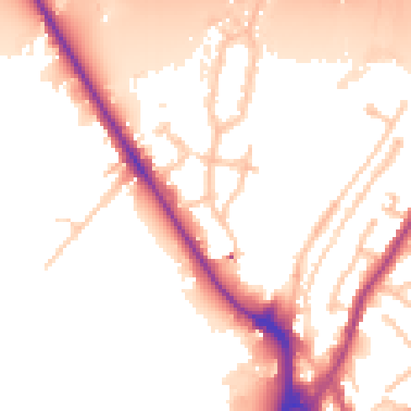 Daytime road noise heatmap for UB9 4AZ