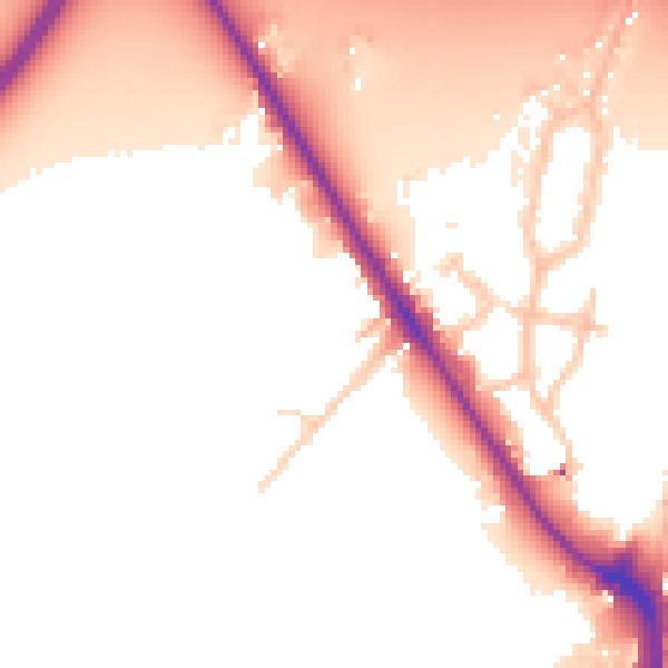 Daytime road noise heatmap for UB9 4BB