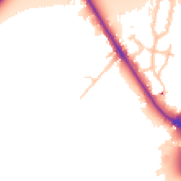 Daytime road noise heatmap for UB9 4BD