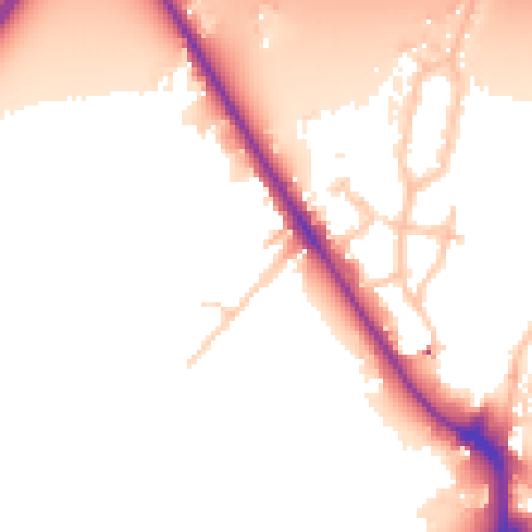 Daytime road noise heatmap for UB9 4BE
