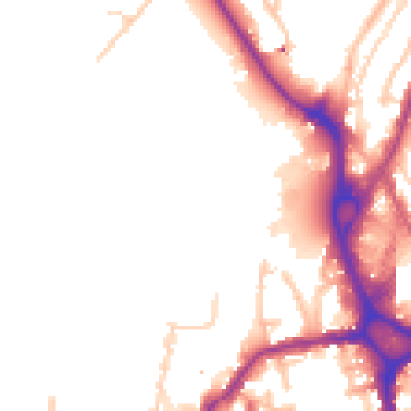 Daytime road noise heatmap for UB9 4BF