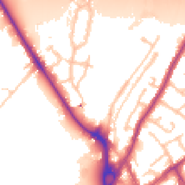 Daytime road noise heatmap for UB9 4BS
