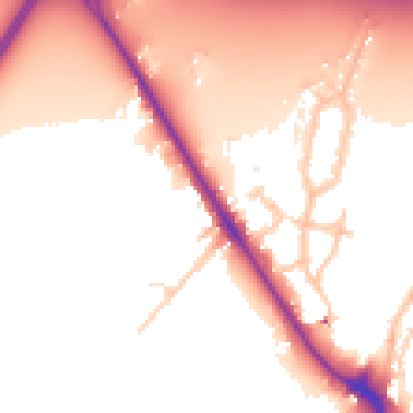 Daytime road noise heatmap for UB9 4DB