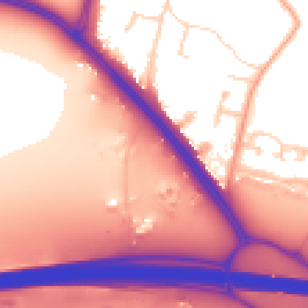 Daytime road noise heatmap for UB9 4DG