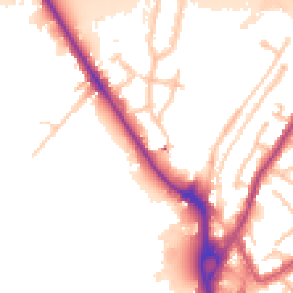 Daytime road noise heatmap for UB9 4DQ