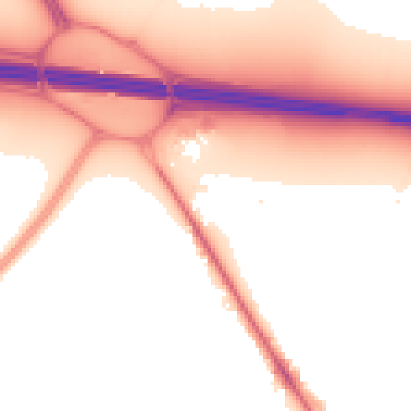 Night-time road noise heatmap for UB9 4DW