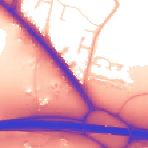 Daytime road noise heatmap for UB9 4EA