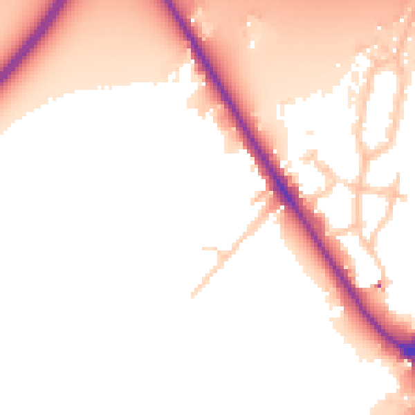 Daytime road noise heatmap for UB9 4EJ