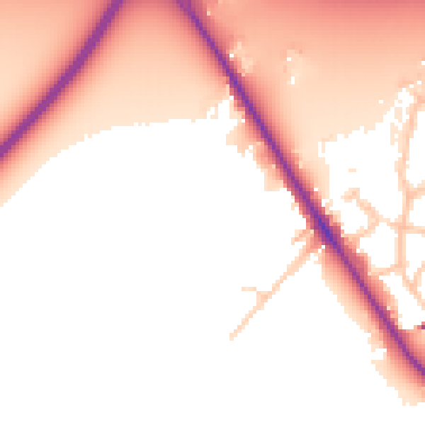 Daytime road noise heatmap for UB9 4EL