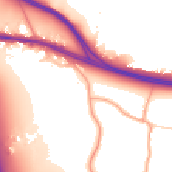 Daytime road noise heatmap for UB9 4HQ