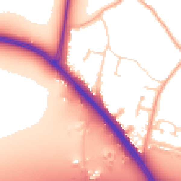 Daytime road noise heatmap for UB9 5AA