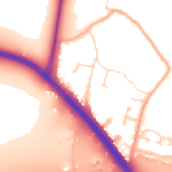 Daytime road noise heatmap for UB9 5AB