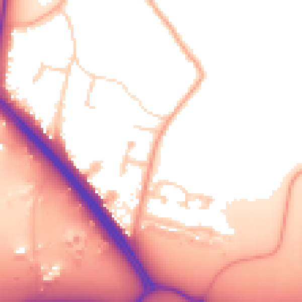 Daytime road noise heatmap for UB9 5AP