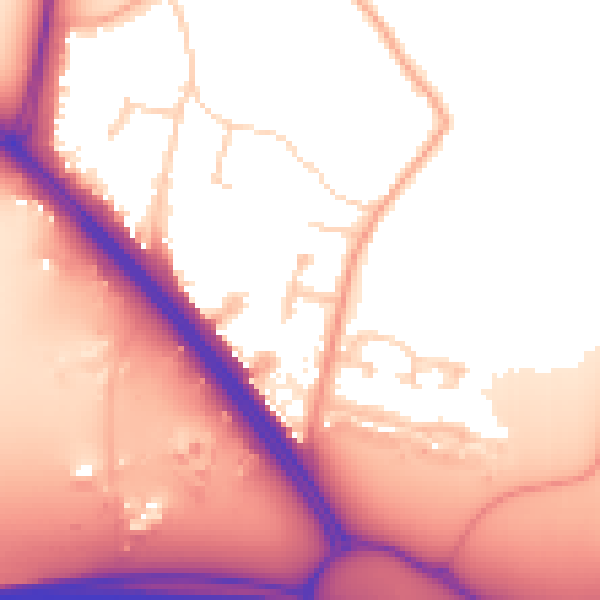 Daytime road noise heatmap for UB9 5AX