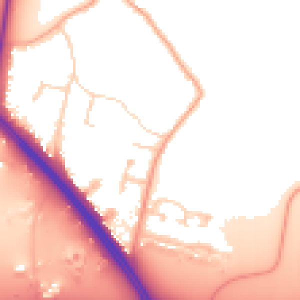Daytime road noise heatmap for UB9 5AY