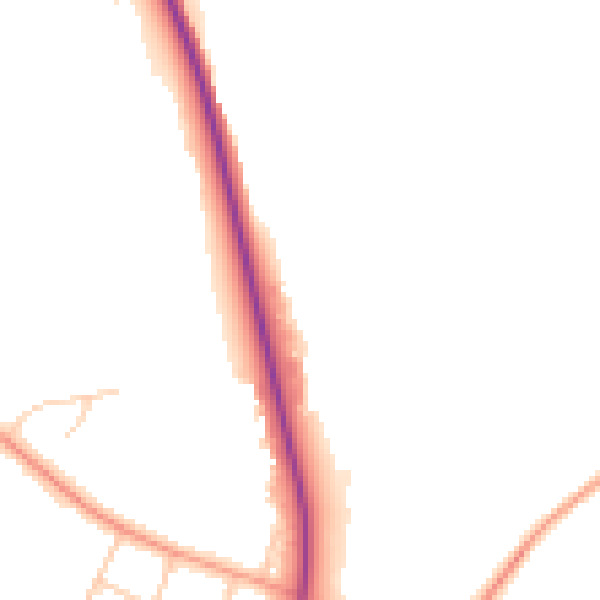 Daytime road noise heatmap for UB9 5FJ