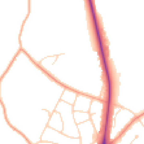 Daytime road noise heatmap for UB9 5GH