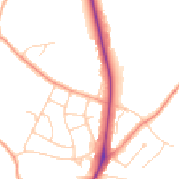 Daytime road noise heatmap for UB9 5LH