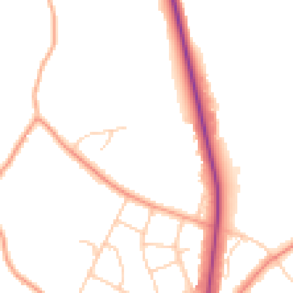 Daytime road noise heatmap for UB9 5PH