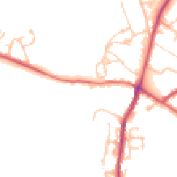 Daytime road noise heatmap for UB9 6BS