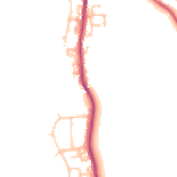 Daytime road noise heatmap for UB9 6DU