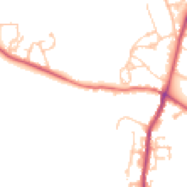 Daytime road noise heatmap for UB9 6HH