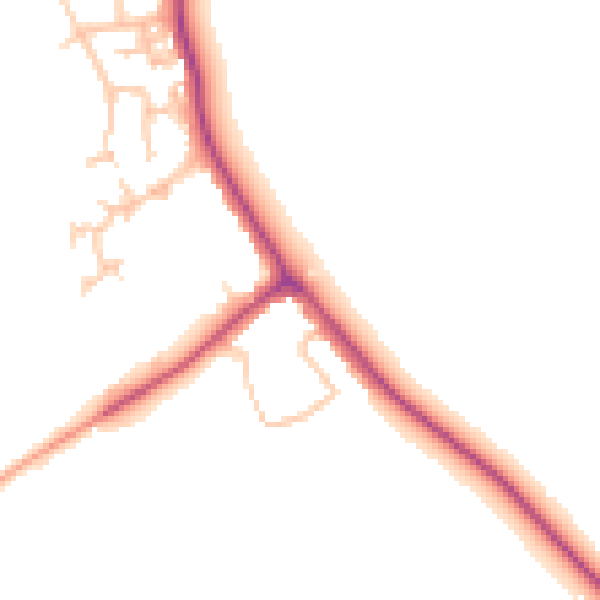 Daytime road noise heatmap for UB9 6JR