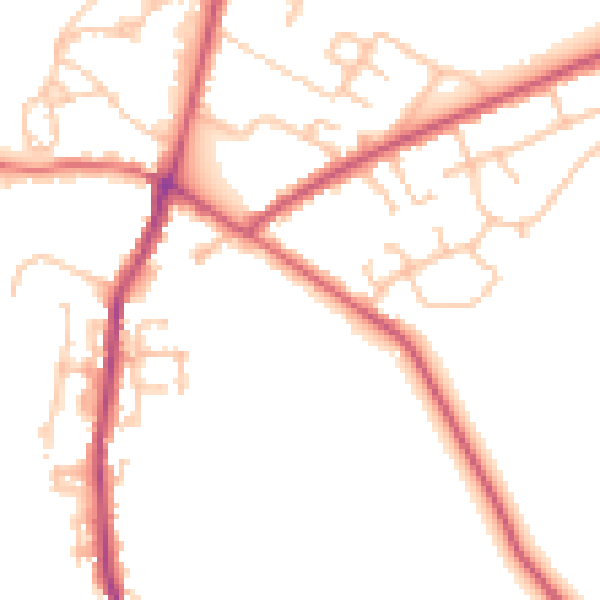 Daytime road noise heatmap for UB9 6QP